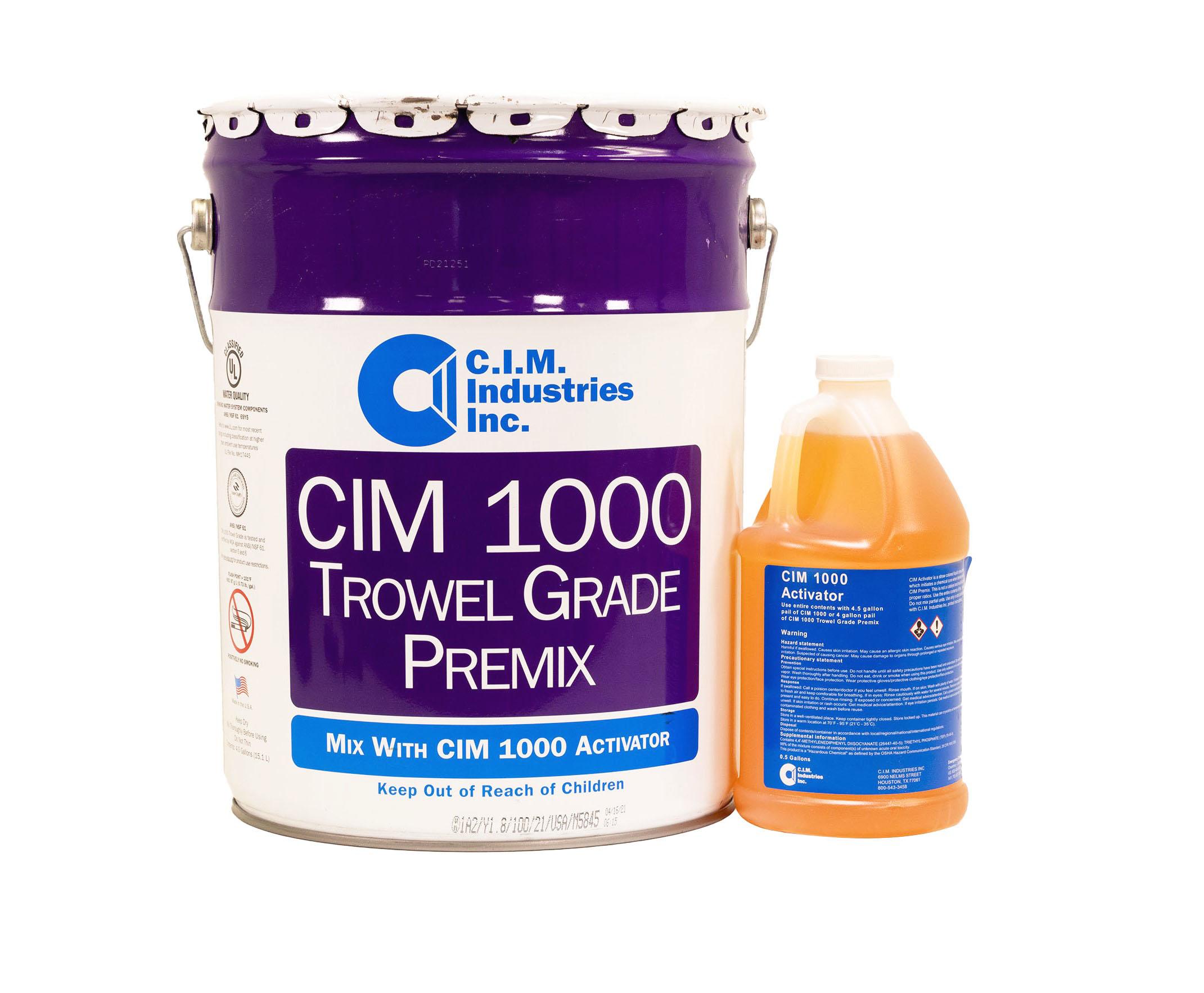 CIM 1000 Trowel Membrane With Activator 4.5 Gallon Unit Sunshine Supply